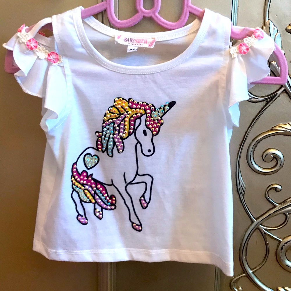 Baby Sara Rhinestone Crystalized Unicorn Shirt